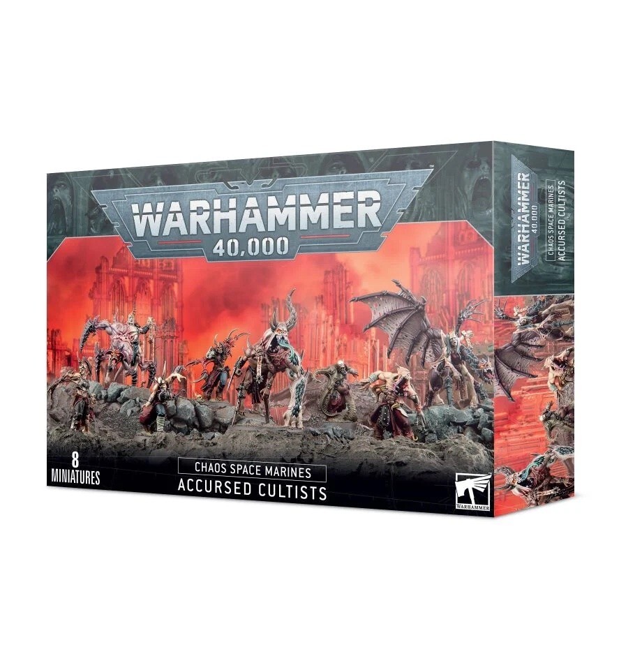 ACCURSED CULTISTS set di 8 miniature CHAOS SPACE MARINES warhammer 40k CITADEL e