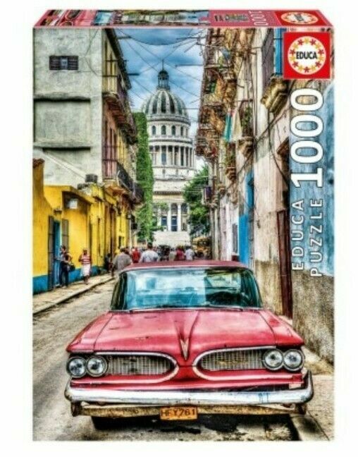 EDUCA PUZZLE 1000 PEZZI AUTO VINTAGE NELLA VECCHIA  AVANA MISURE 48X68 CM  16754