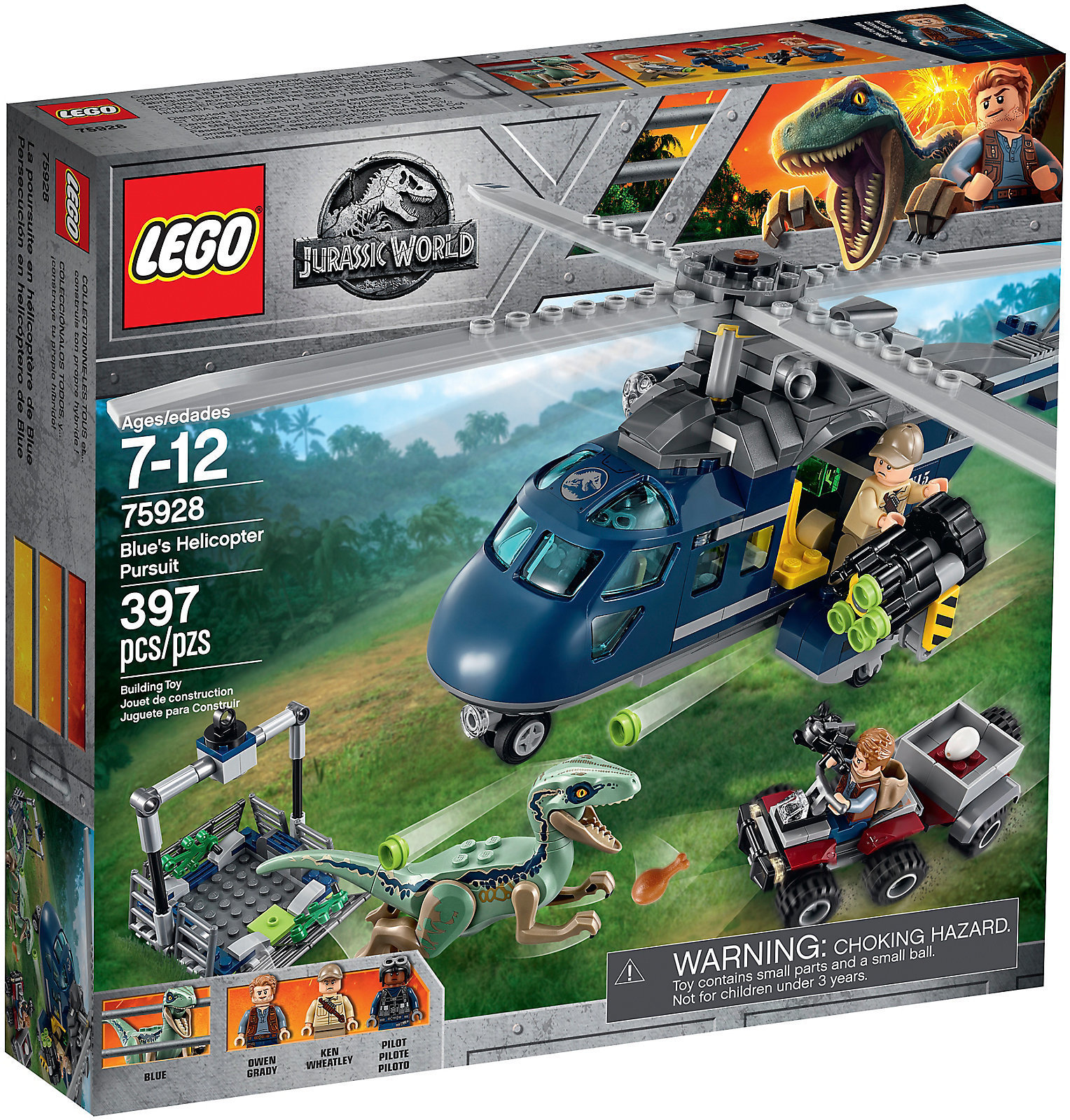 Lego Jurassic World 75928 Inseguimento sull'elicottero di Blue Owen NO 76946