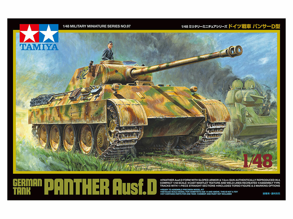 TAMIYA 1:48 KIT CARRO ARMATO DIE CAST CHASSIS  GERMAN TANK PANTHER AUSF.D  32597
