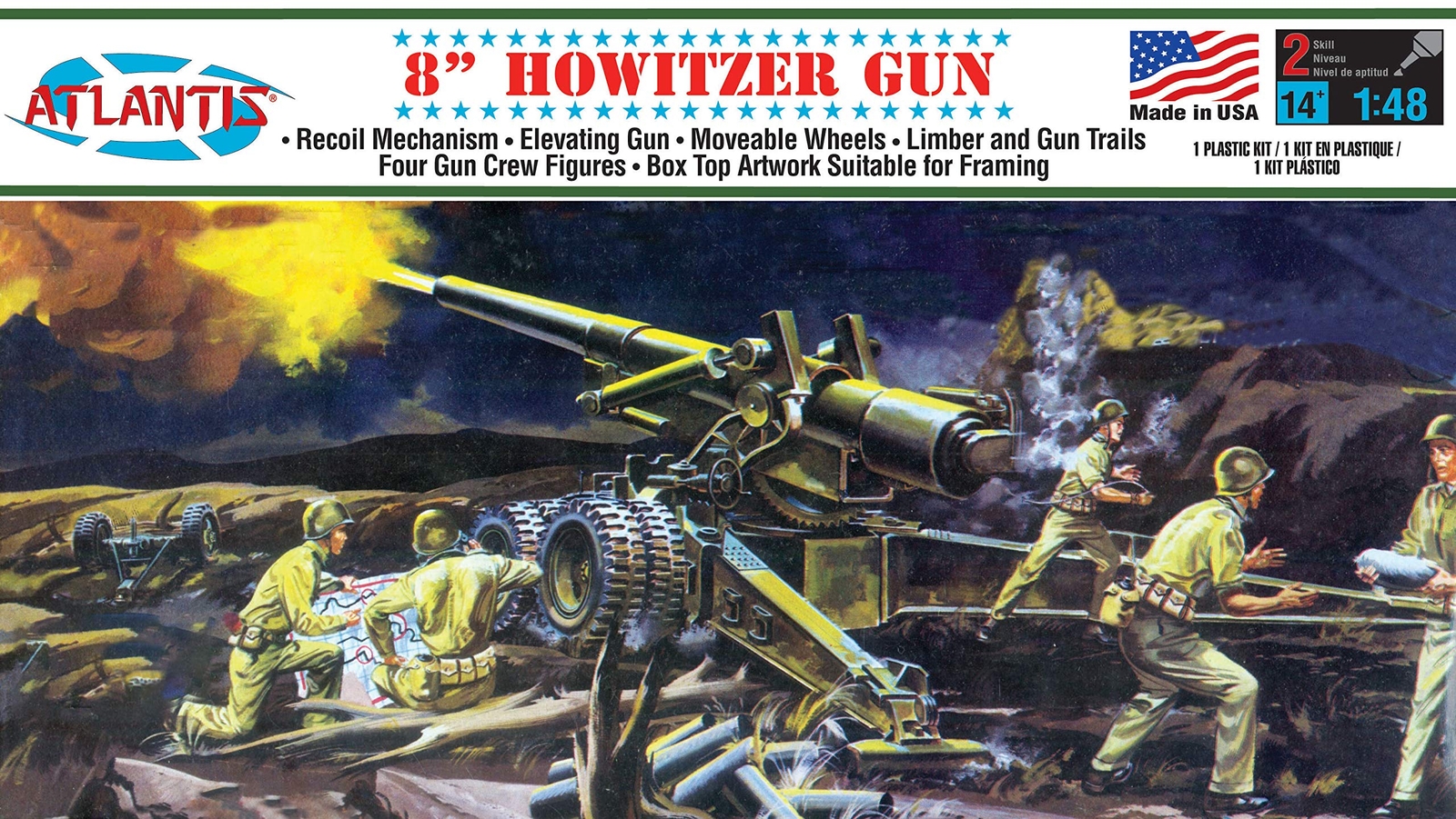 ATLANTIS AMCA307 1/48 8-Zoll US-Haubitze Plastic Model kit