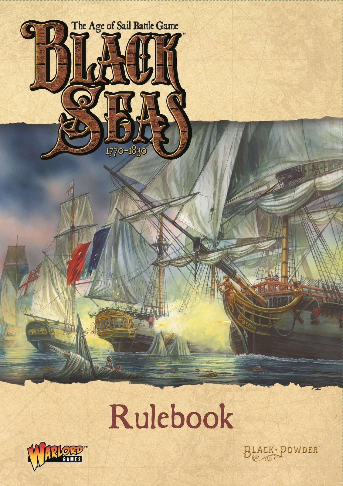 BLACK SEAS Rulebook regolamento in English the age of sail Battle Game Black Pow