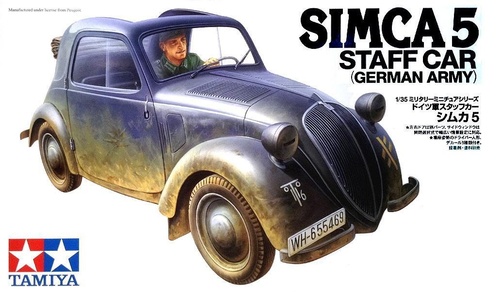 TAMIYA 1:35 KIT SIMCA 5 AUTOMOBILE AZIENDALE STAFF CAR ESERCITO TED  ART 35321