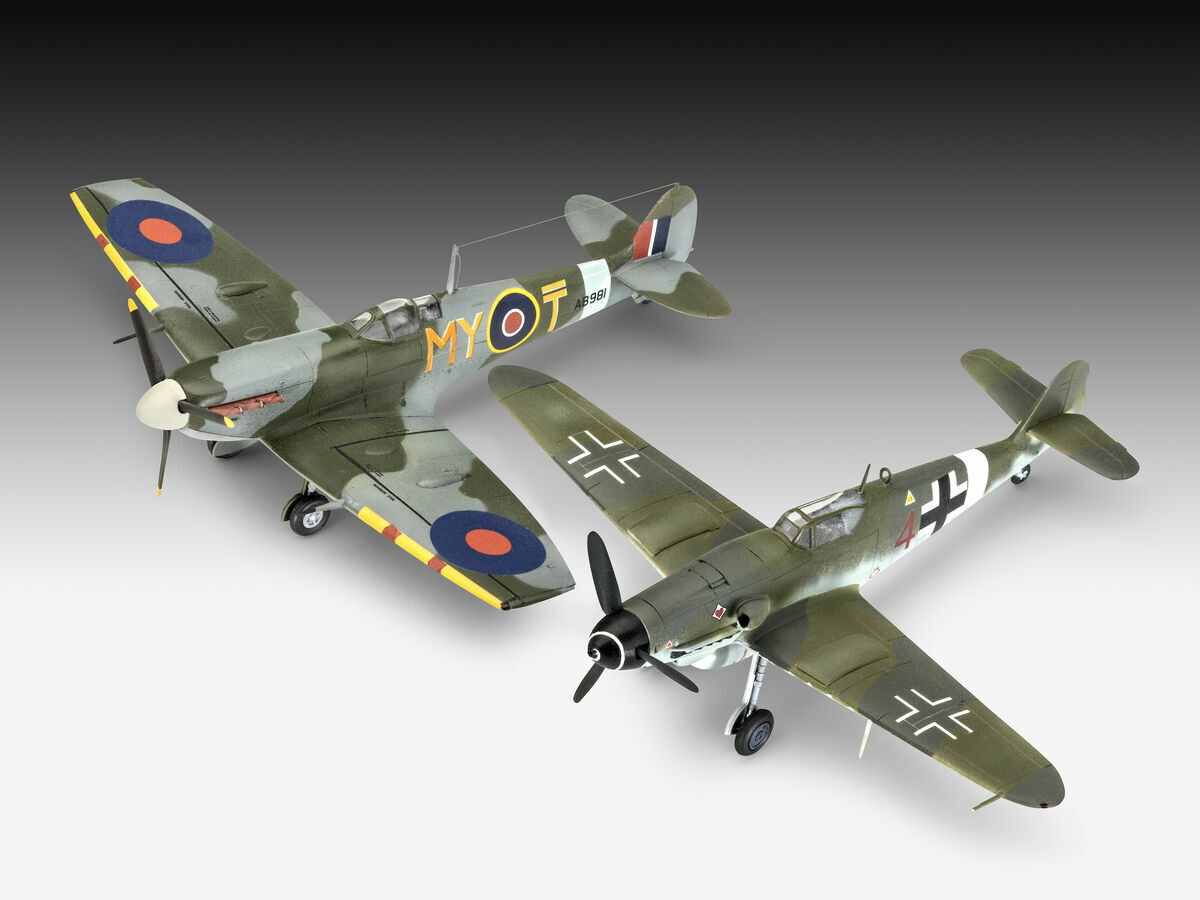 Combat Set Bf109g-10 & Spitfire Mk.V Model Set 1:72 Plastic Model Kit REVELL