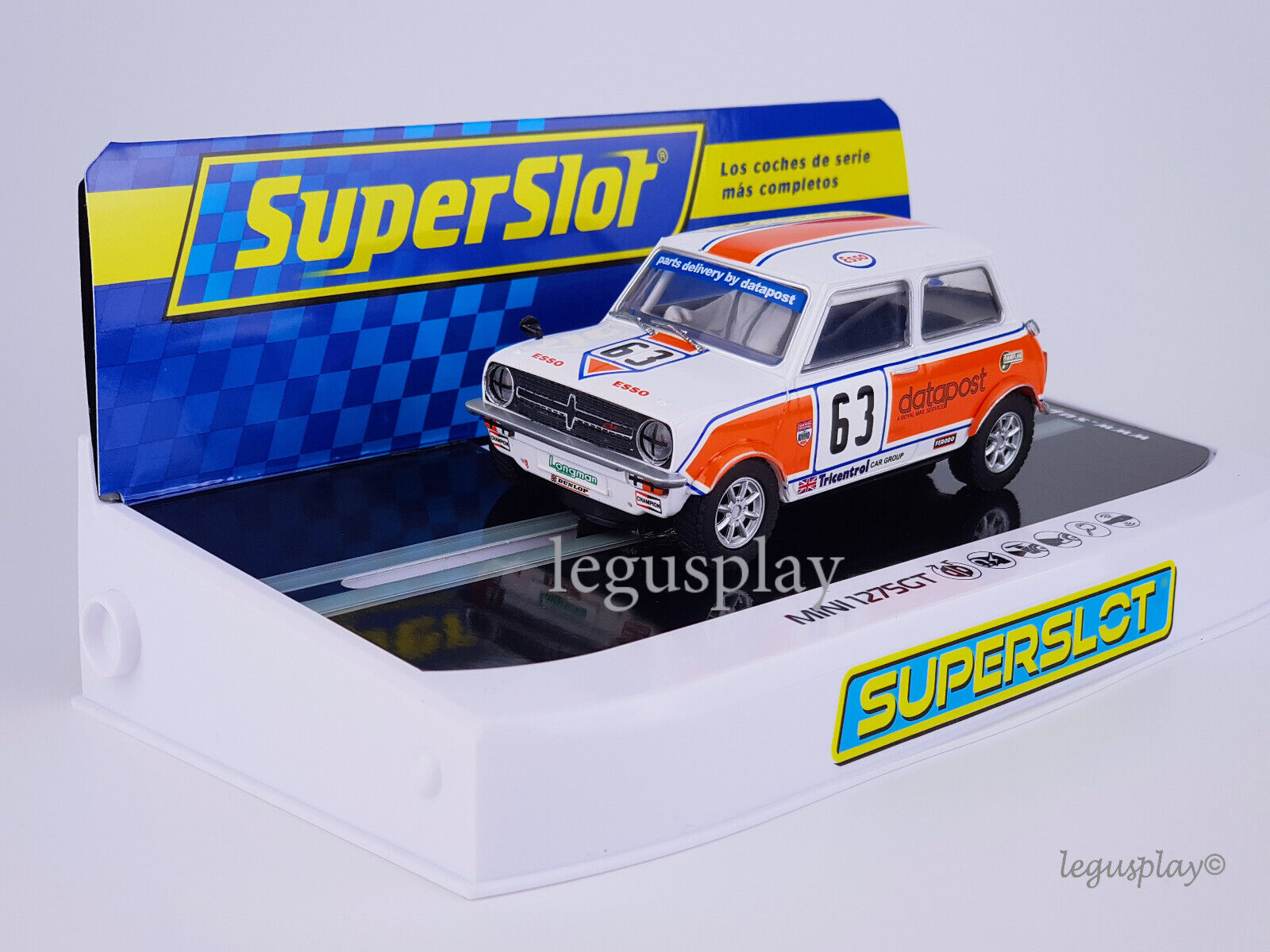 Slot car scalextric superslot H4413 Mini 1275 Gt #63 Datapost Alan Curnow