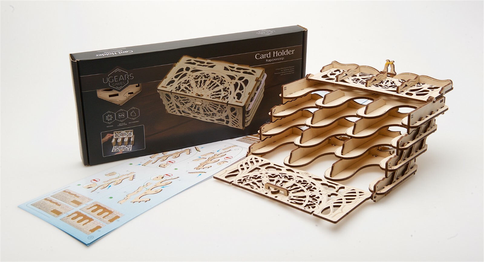 UGEARS – Dispositivi Meccanici per Giochi di Tavolo – CARD HOLDER – Porta carte