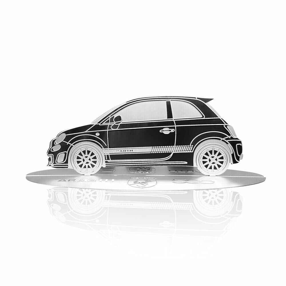 Modellino Sagoma Incisa Auto Fiat 500 Abarth in Acciaio Inox