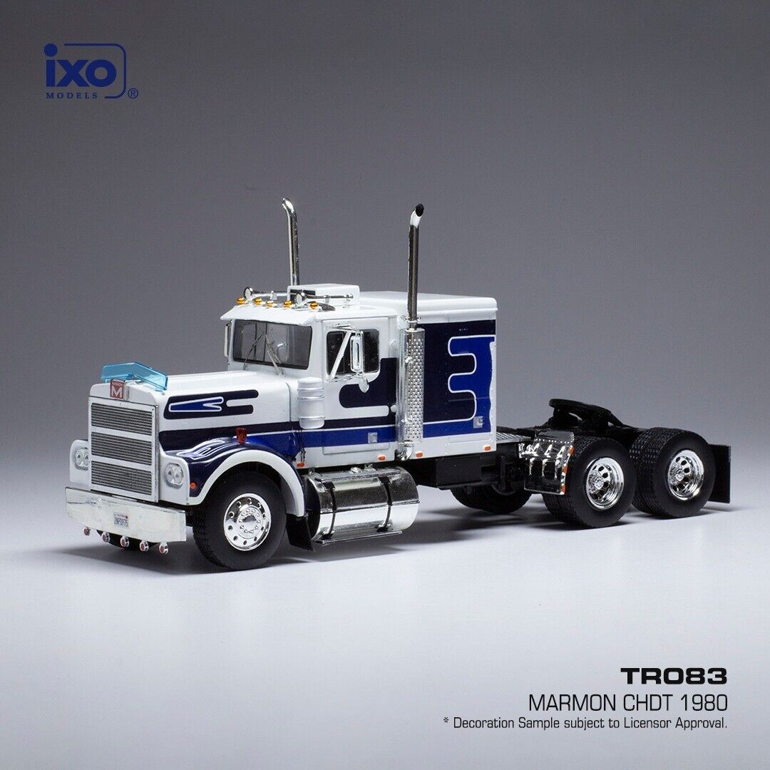 IXO 1/43 TRUCK TRACTOR CAB TR083 MARMON CHDT 1980 bianco blu/white blue USA