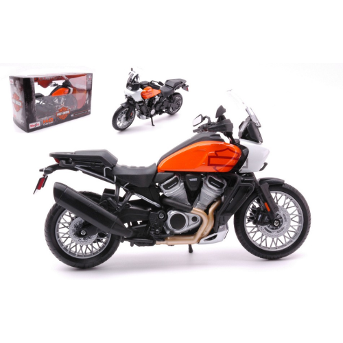 HARLEY DAVIDSON PAN AMERICA 1250 2021 WHITE ORANGE 1:12 Maisto Moto Die Cast