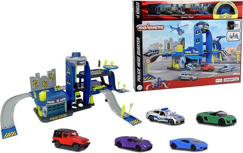 Majorette Creatix Police Station + 5 Auto