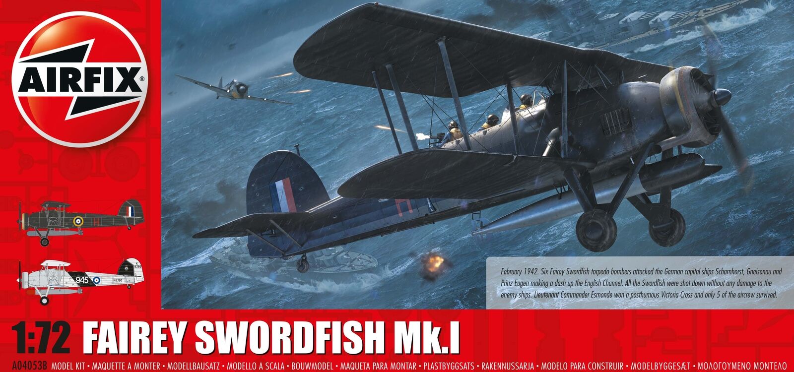 Fairey Swordfish Mk.i 1:72 Plastic Model Kit AIRFIX