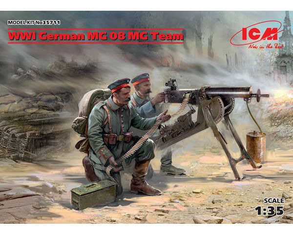 WWI German MG08 MG Team (2 figures) 1:35 ICM35711 - icm modellismo