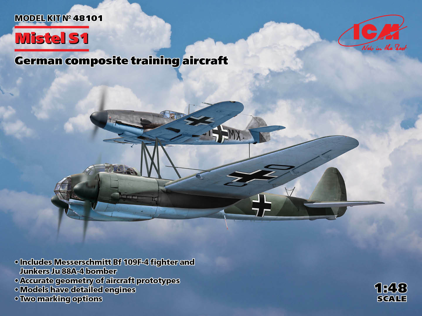 Mistel S1, German Composite Training Aircraft 1:48 Plastic Model Kit ICM