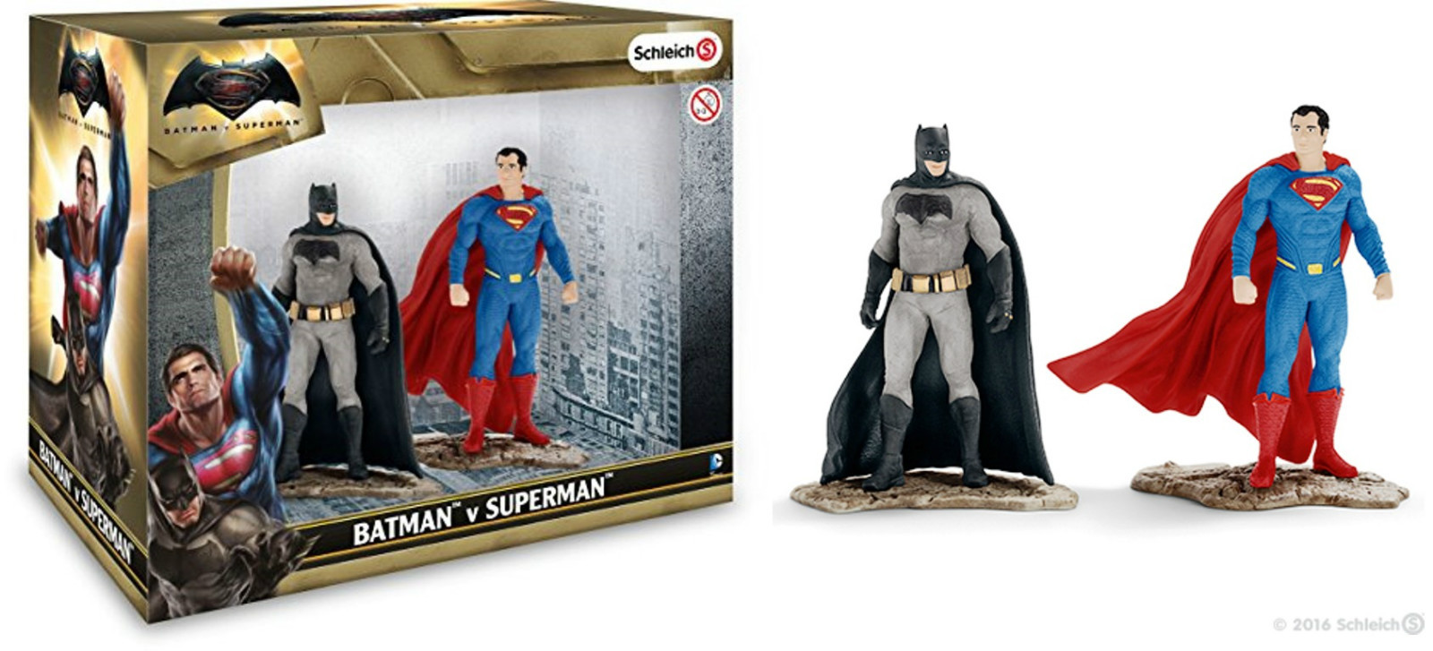 DC COMICS BATMAN V SUPERMAN NEW 2016 BATMAN E SUPERMAN PACK SCHLEICH-S 22529