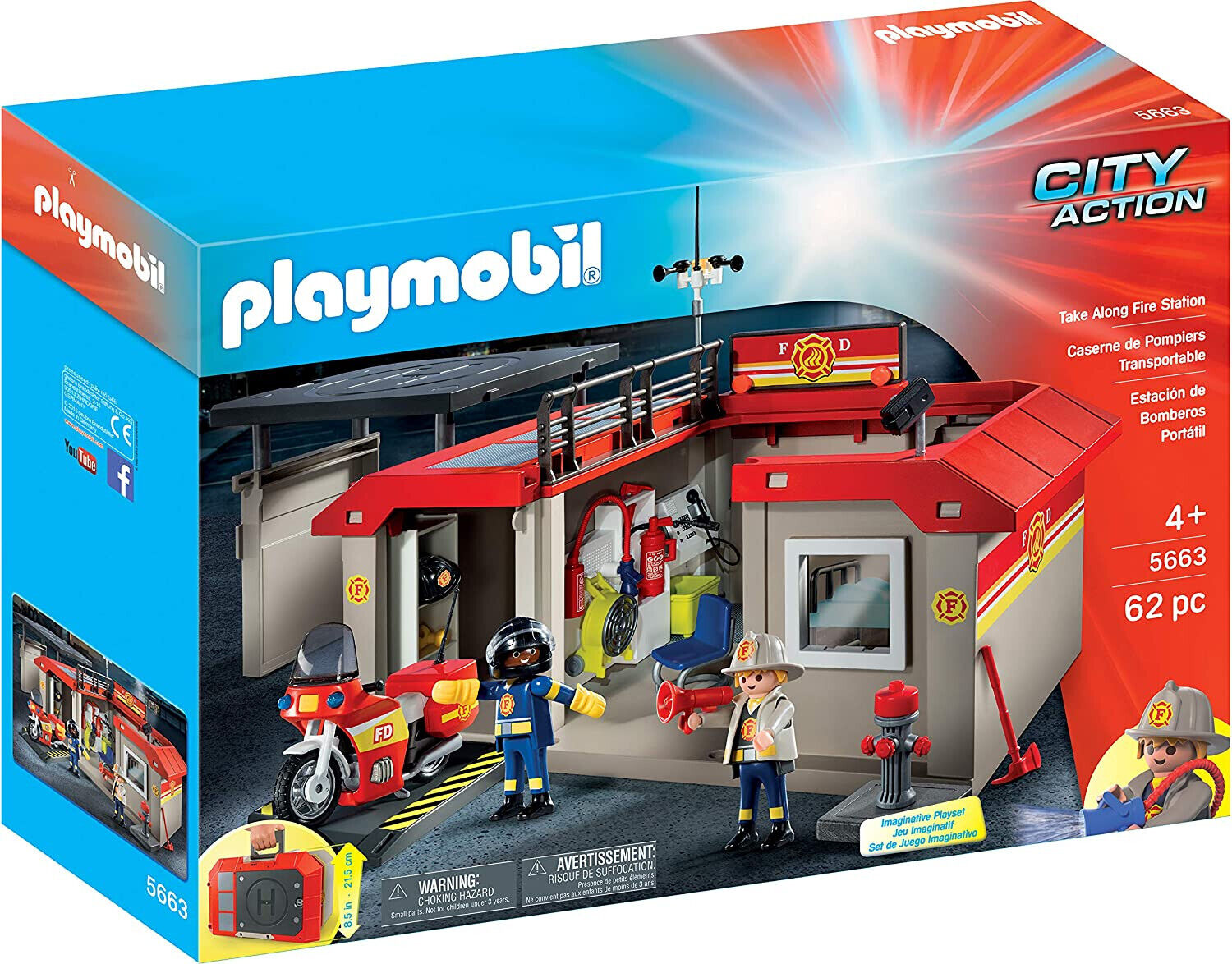 PLAYMOBIL City Action Stazione Da Pompieri Portatile 5663