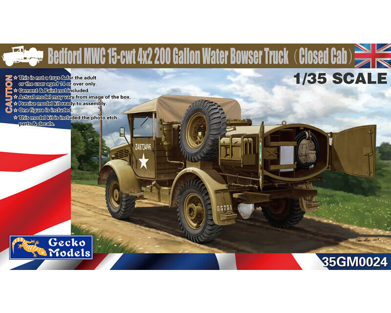 Gecko Bedford MWC 15-cwt 4x2 200 Gallon Water Bowser Truck 1:35 modellismo