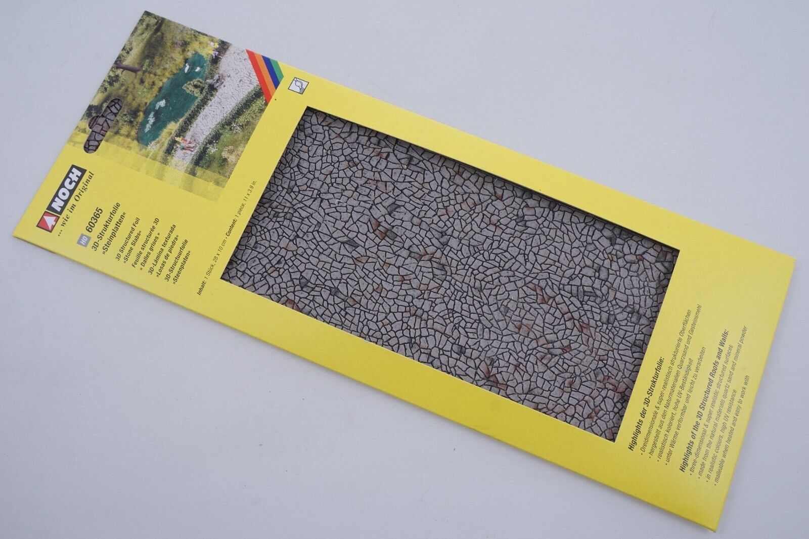 Noch 60365 Muro in 3D "Stone Slabs" 28x10cm modellismo