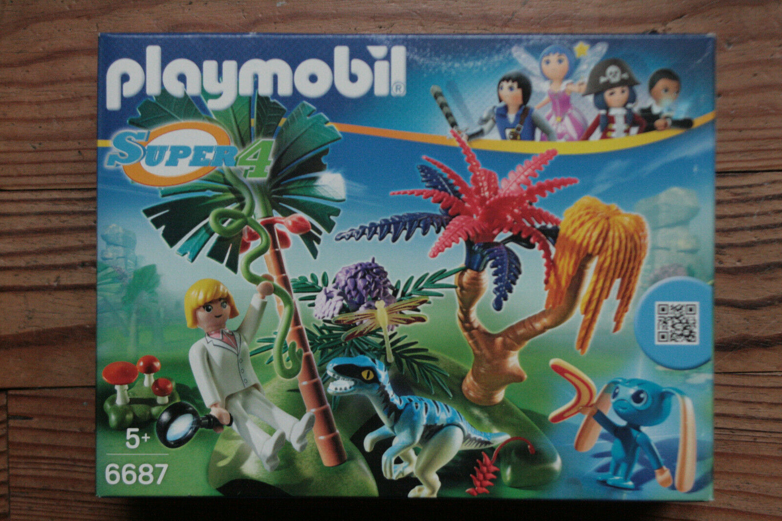 Playmobil Super 4 Ile Persa Con Alien e Velociraptor 6687 Con Agent Dallas