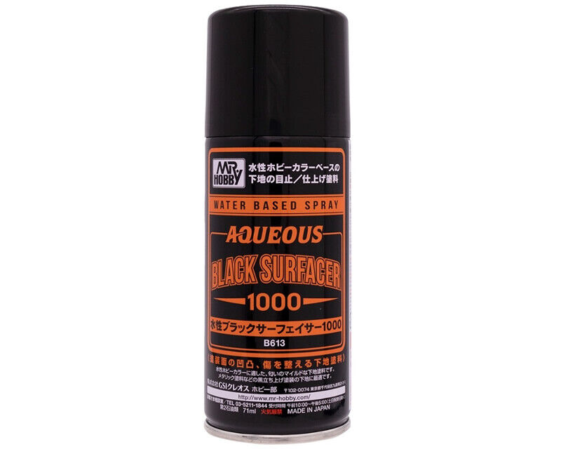 Mr.Hobby/Gunze B613 Acqueos Black Surfacer 1000 Spray (170ml) modellismo