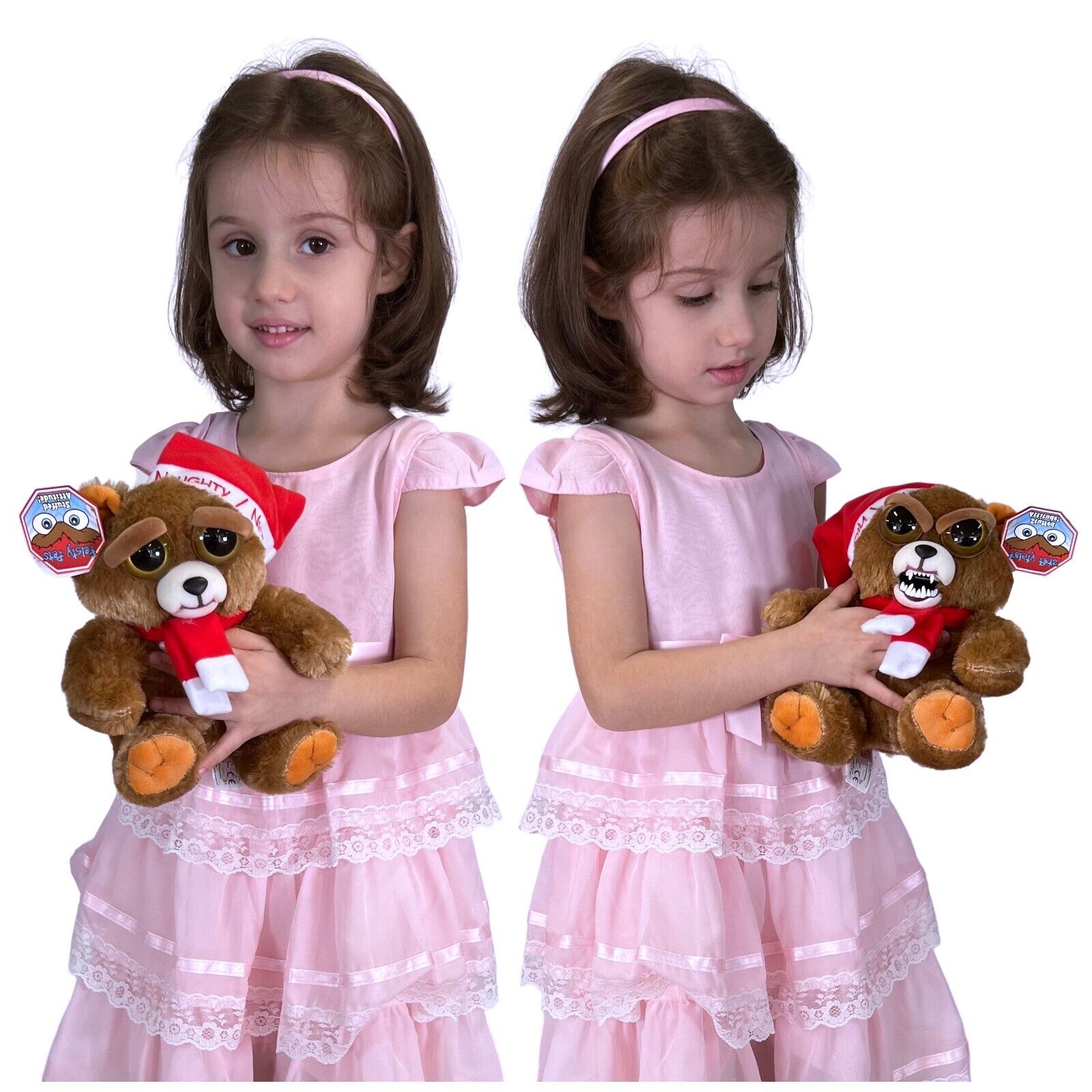 Feisty Pets Peluche Orso di Natale 25cm Da Dolce in Cattivo Bambini Adulti