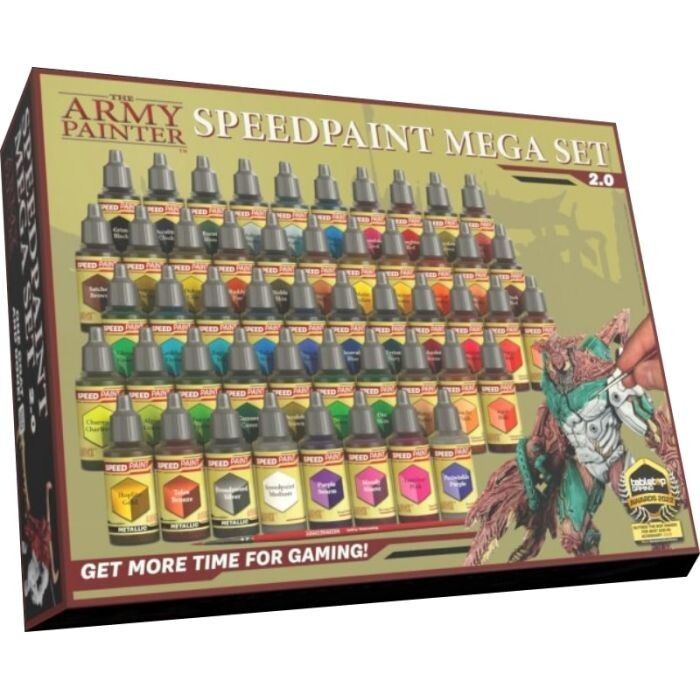 SPEEDPAINT MEGA SET 2.0 kit di 50 colori + PENNELLO the army painter MODELLISMO
