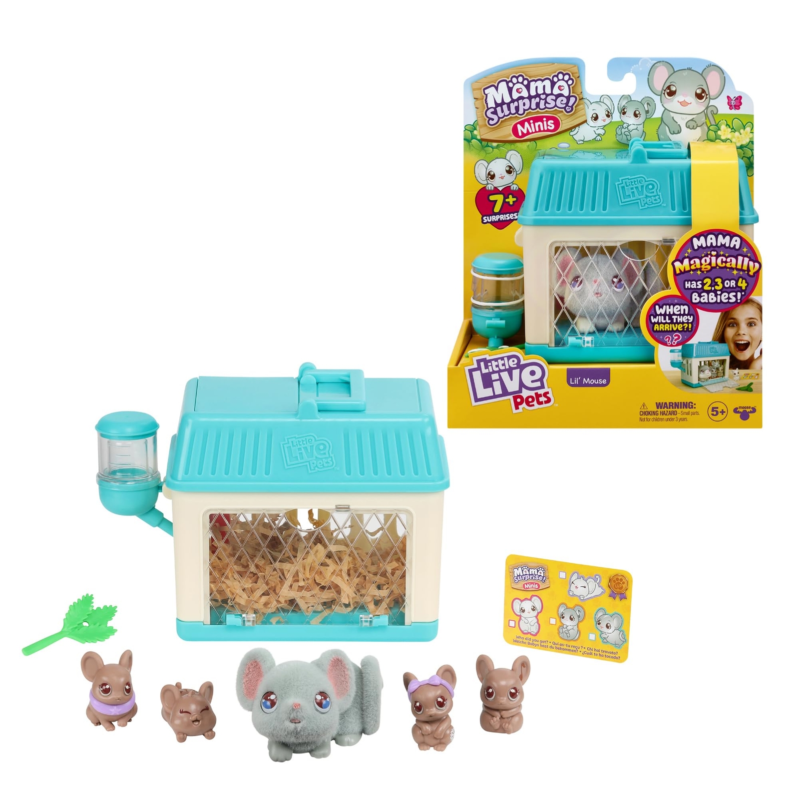 Little Live Pets - Mama Surprise Minis, Feed and nurture a Lil' Mouse Inside the
