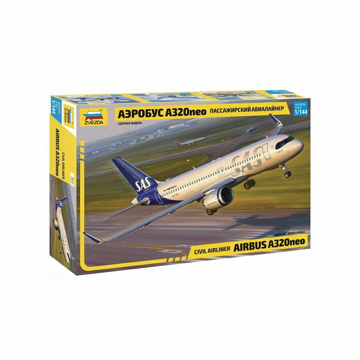 ZVEZDA 1:144 KIT AEREO CIVILE CIVIL  AIRLINER AIRBUS A320neo 149 PARTI  ART 7037