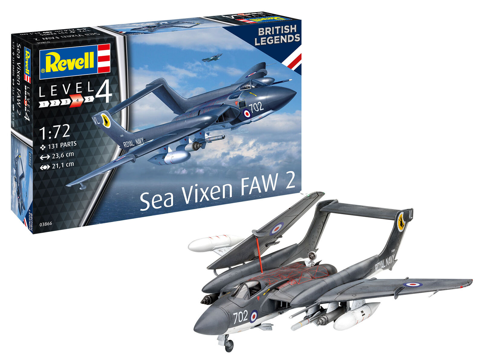 British Legends: Sea Vixen FAW 2 Model Set 1:72 Plastic Model Kit REVELL
