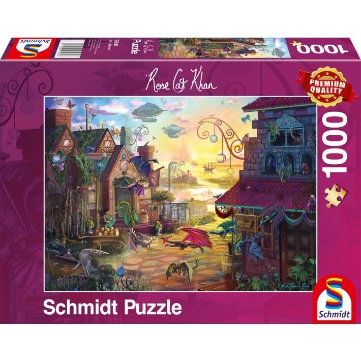 Puzzle Rose Cat Khan - Posta del drago - 1000 pz - Schmidt 57584