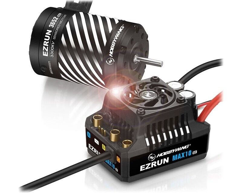 Hobbywing EZRUN Combo MAX10 G2 80A + 3652SD-3300kV 3,175mm 38020346 modellismo
