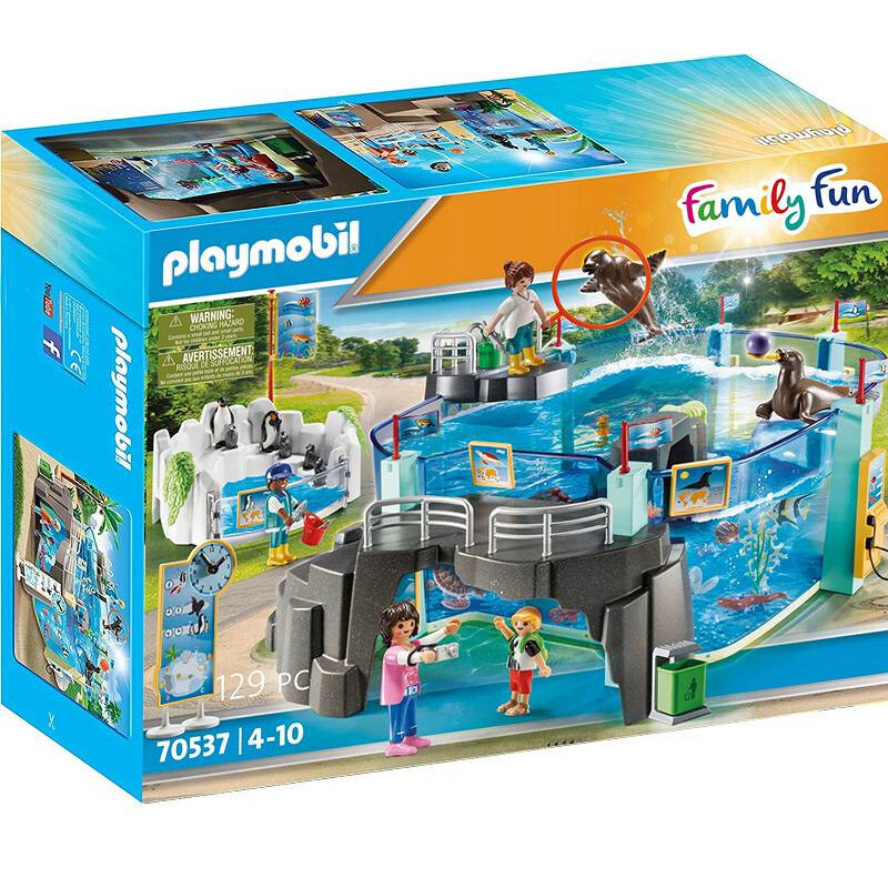PLAYMOBIL Family Fun Acquario Marinaio E Recinto per Pinguini 70537 Zoo