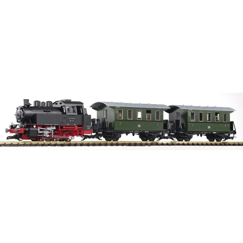 Piko G 37125 Starter kit in scala G locomotiva a vapore BR 80 con 2 vagoni