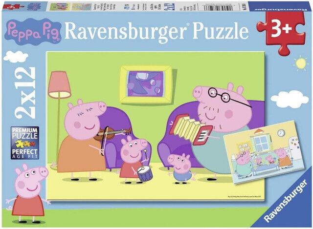Puzzle 2x12 elementów. Świnka Peppa