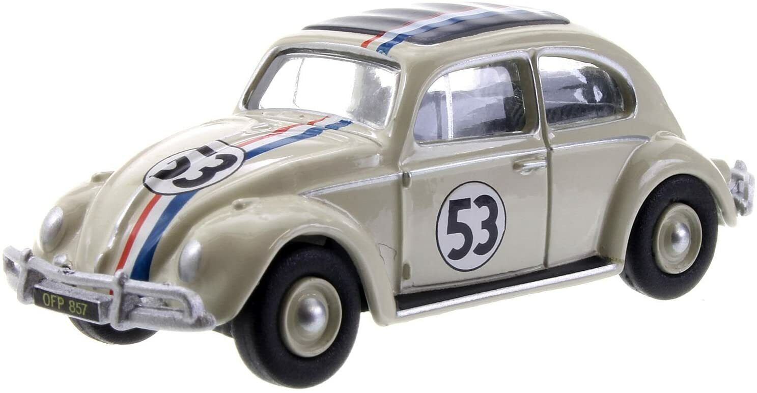 Oxford 76VWB001 Volkswagen Beetle'Herbie'Bianco 1/76 Scala = 00 Gauge Nuovo