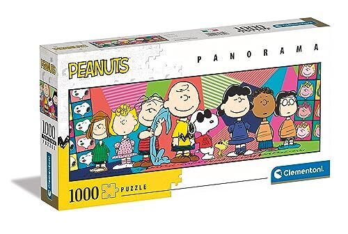 Clementoni- Peanuts Panorama Puzzle-Peanuts-1000 Pezzi Adulti, (f5a)