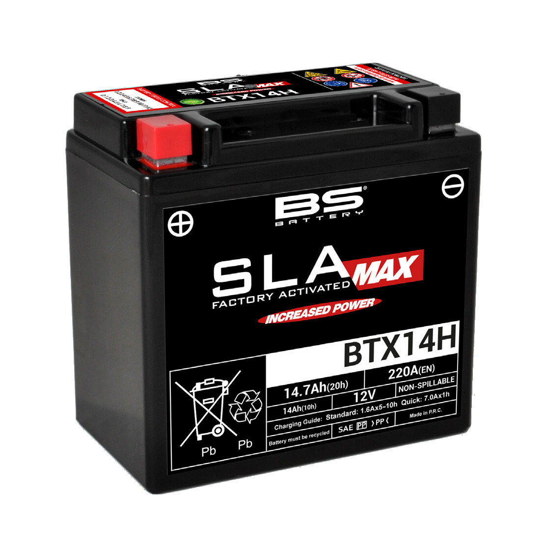BATTERIA BS BATTERY SLA-MAX BTX14H BMW 800 F R (K73) (d.10,5) 2009-2018