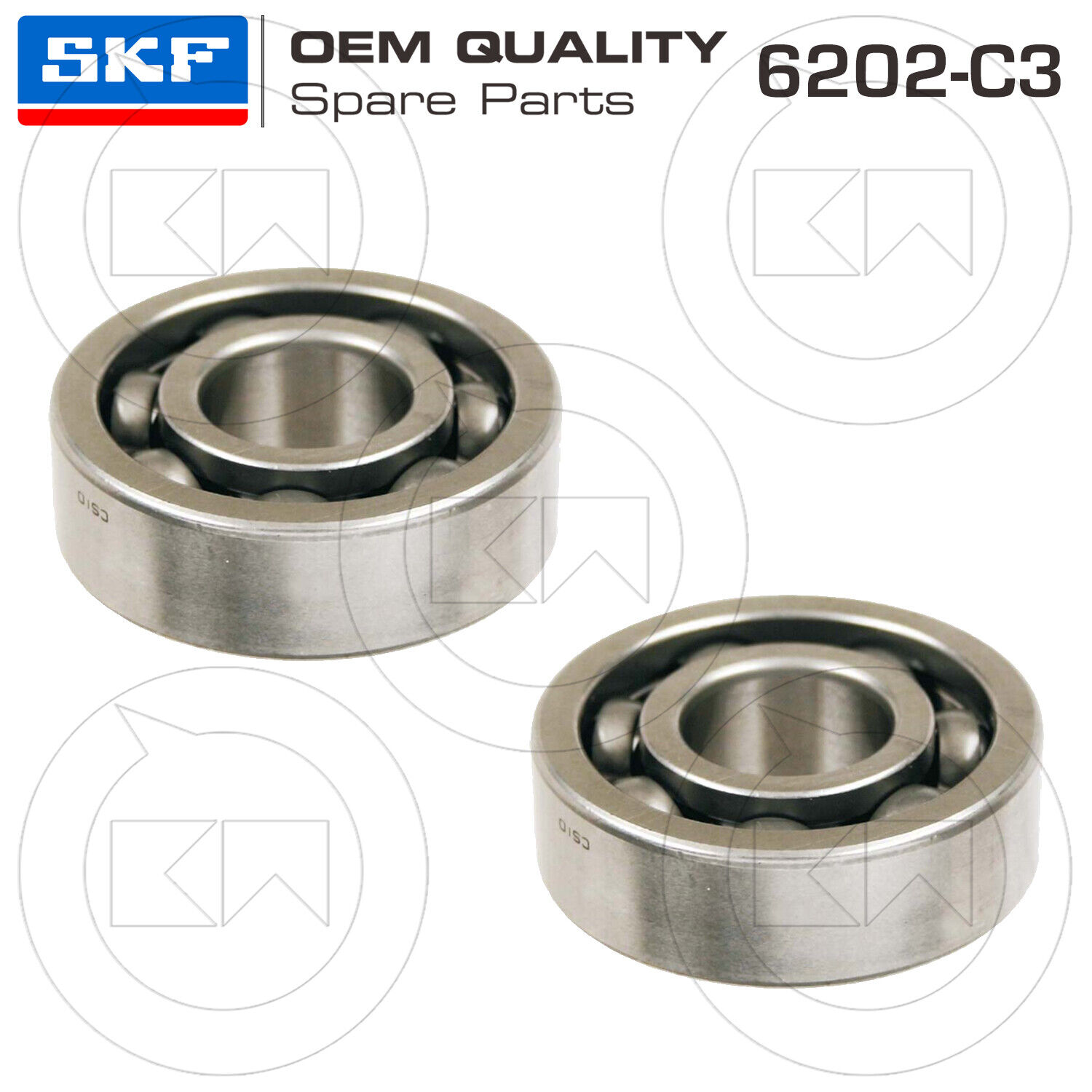 COPPIA CUSCINETTI COMPLETI ORIGINALI SKF 6202/C3 PIAGGIO CIAO 50 1980/1988 C7E2T