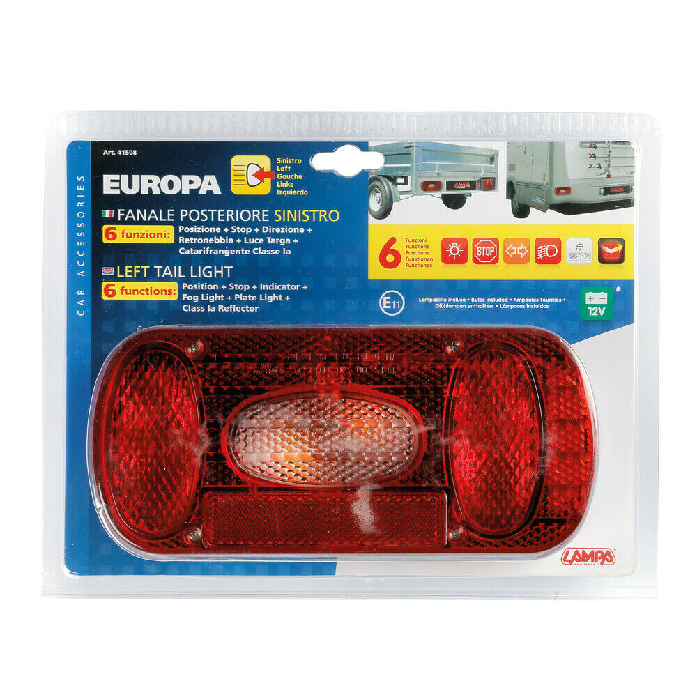 EUROPA FANALE AGGIUNTIVO POSTERIORE 6 FUNZIONI 12V SINISTRO RIMORCHI AUTO LAMPA