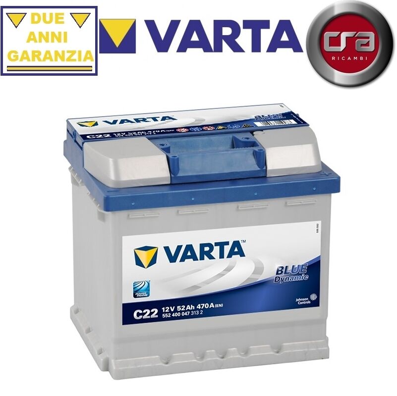 BATTERIA AUTO VARTA 52AH 470A C22 SMART FORTWO Coupé (450) 0.7 45KW
