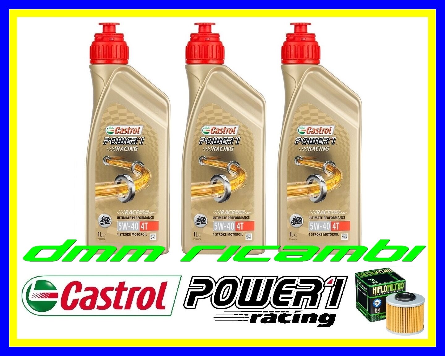 Kit Tagliando MV AGUSTA F3 675 14 + Filtro Olio CASTROL POWER1 RACING 5W40 2014