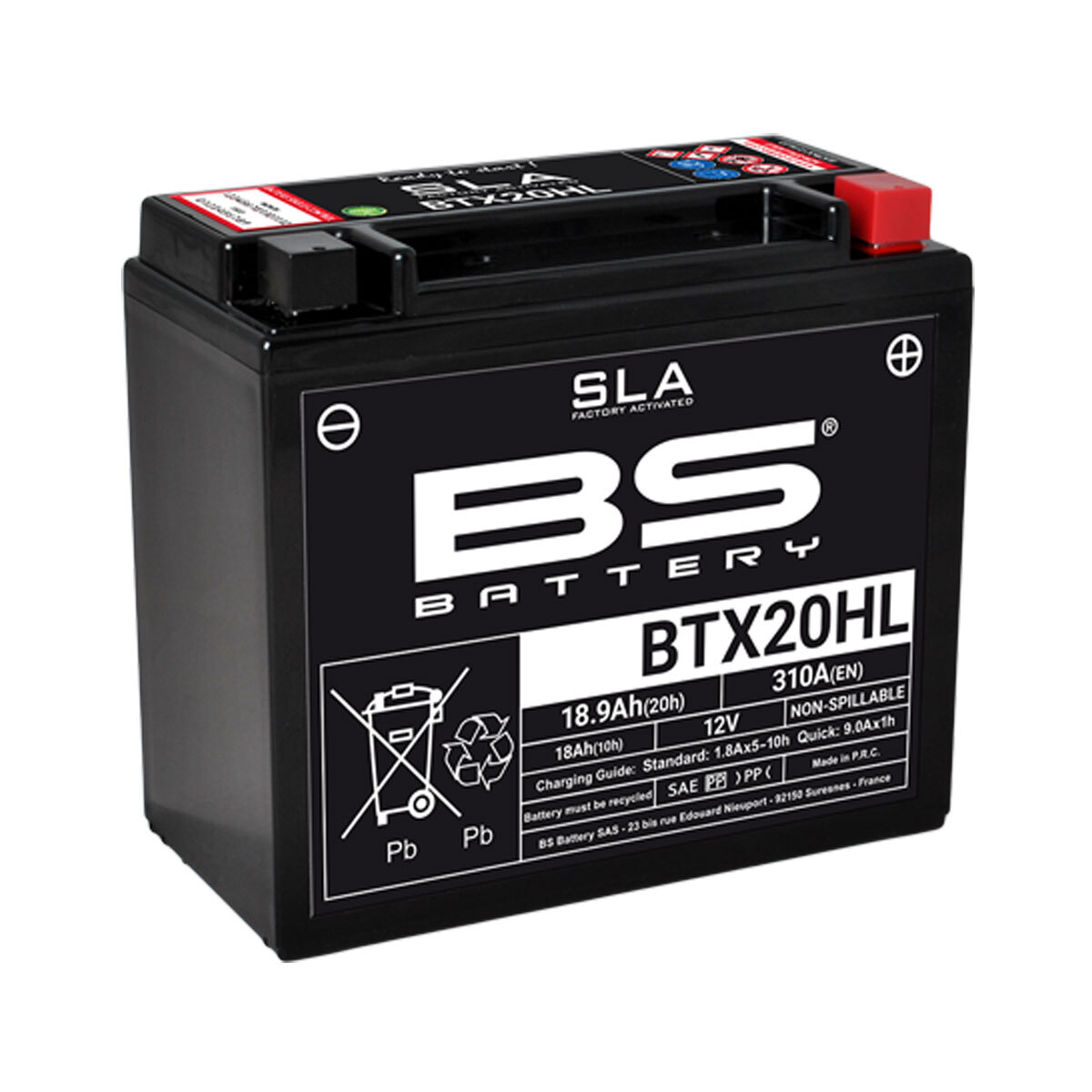 BATTERIA BS BATTERY SLA BTX20HL YTX20HL-BS HARLEY 1584 FXCW Rocker 2008-2009