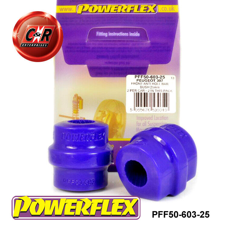Powerflex Road Anteriore Rollio Bronzine Barra 25mm per Citroen Berlingo 08 Su