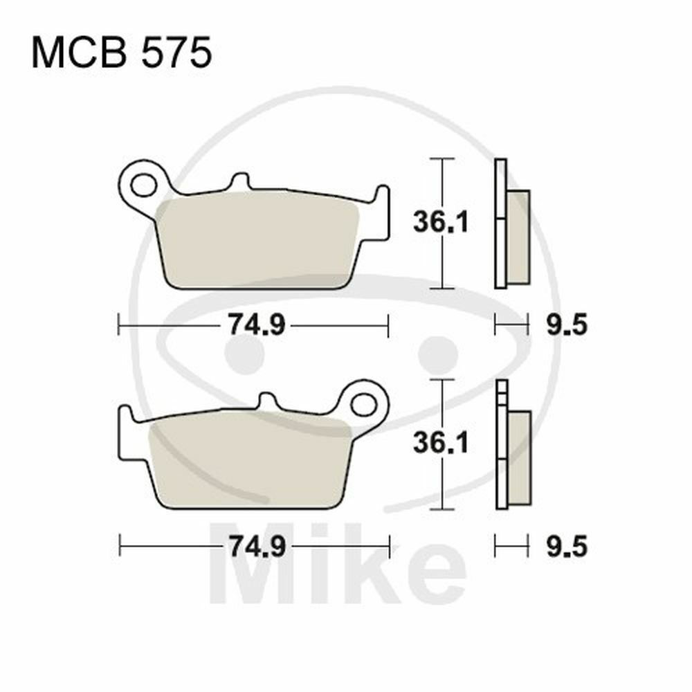 PASTIGLIE FRENO TRW LUCAS 787.53.88 KAWASAKI 300 KLX R 1997-2003