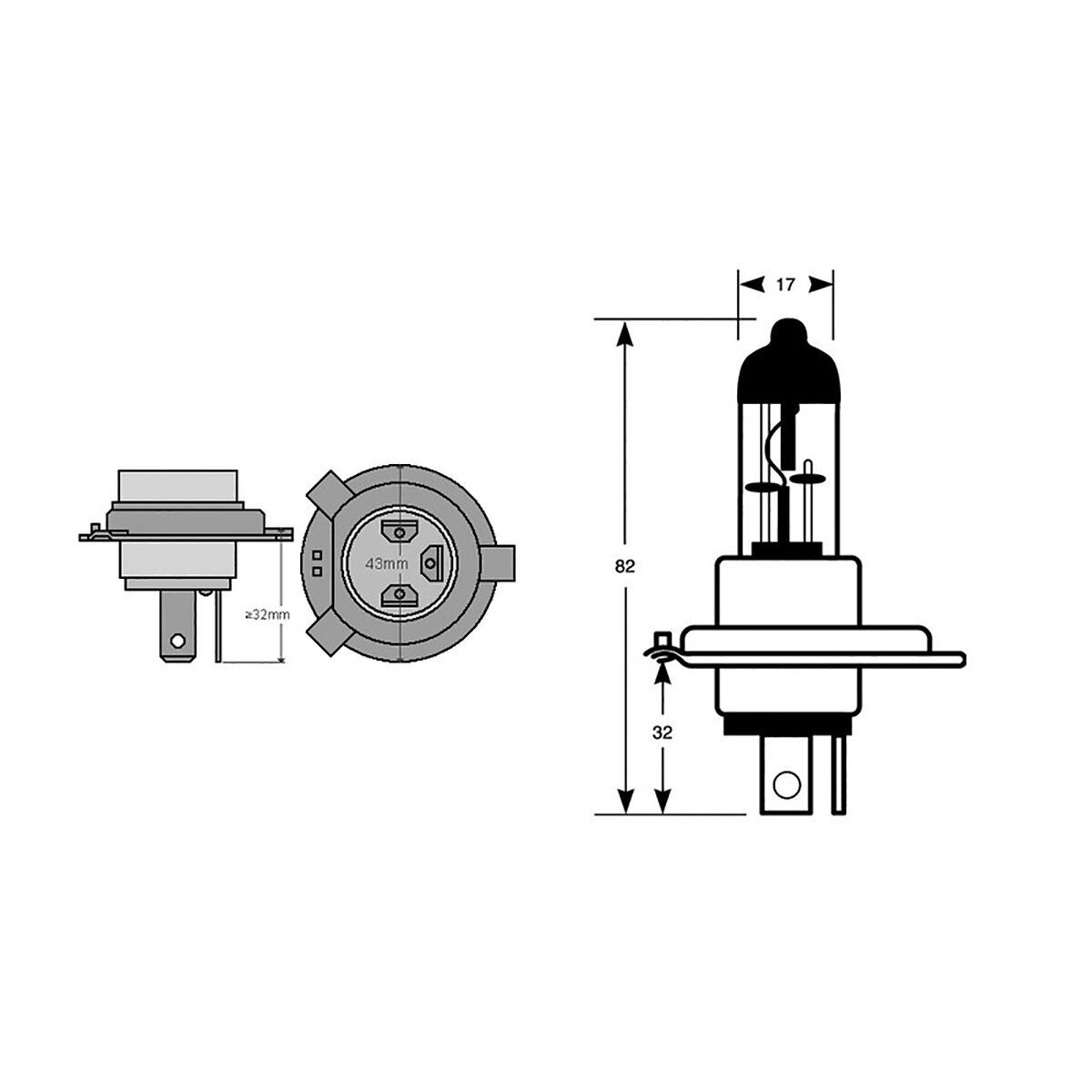 LAMPADA OSRAM H4 12V 60/55W E03641932 FOR DUCATI 800 MONSTER S2R 2006-2009