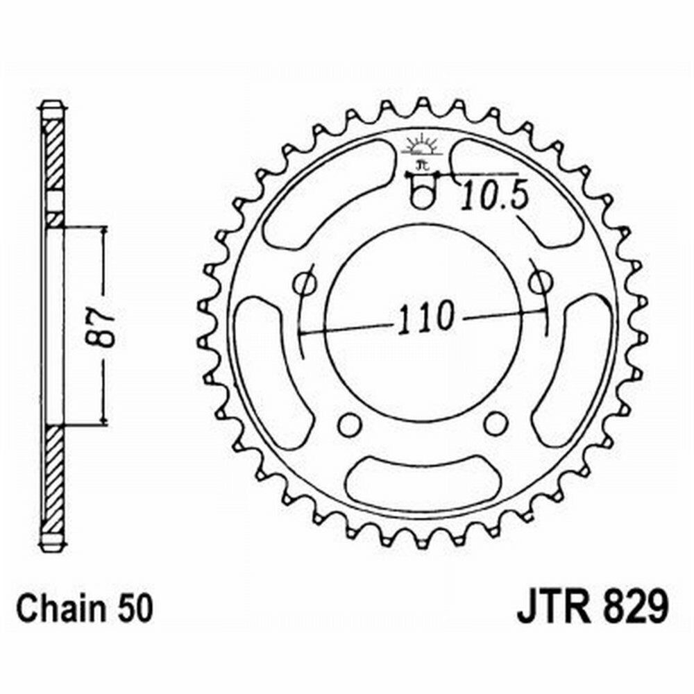 CORONA DI TRASMISSIONE ACCIAIO JT SPROCKETS 45 DENTI JTR829.45