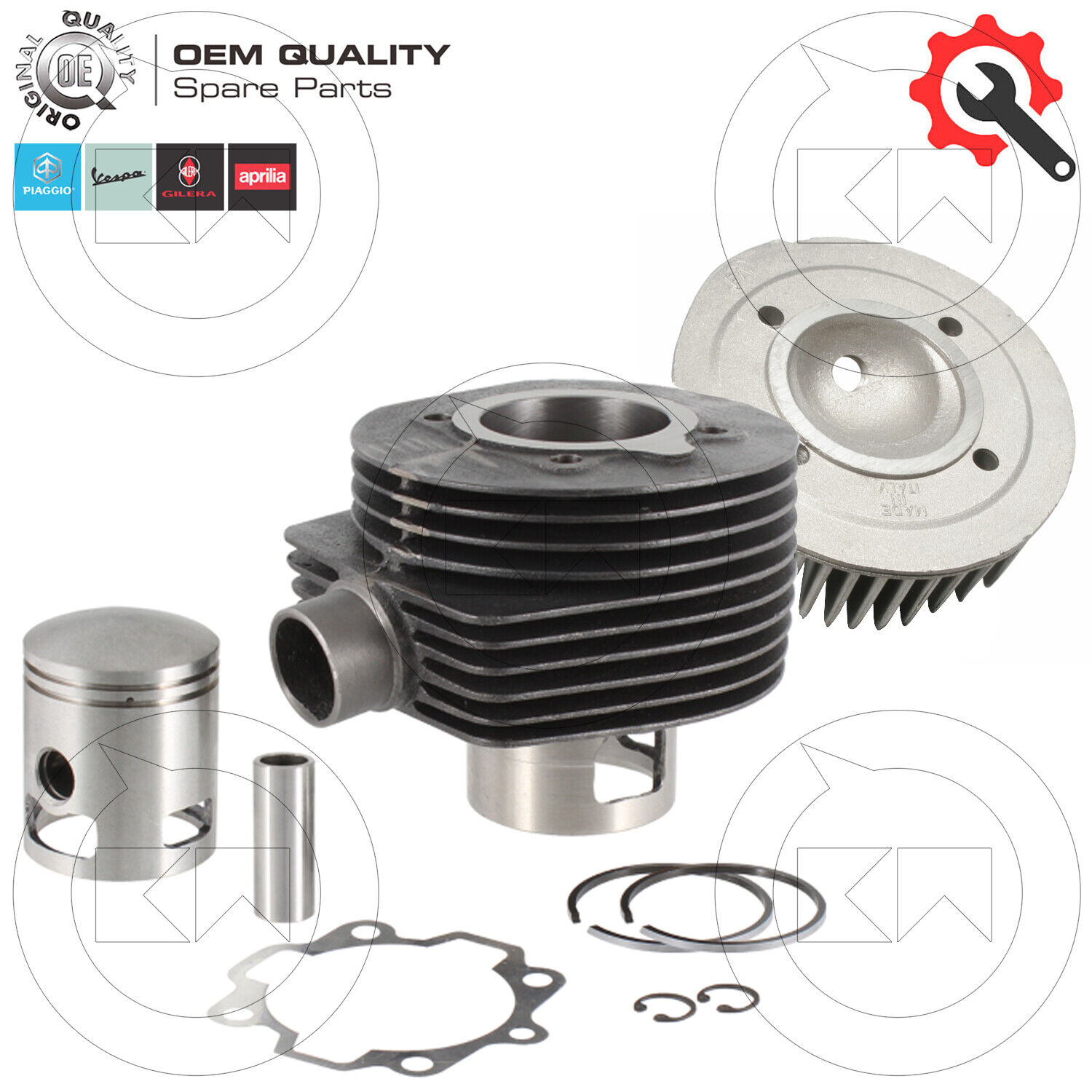 KIT GRUPPO TERMICO 150cc Ø57,8 TESTATA OEM PIAGGIO VESPA PX 125 2001-2008