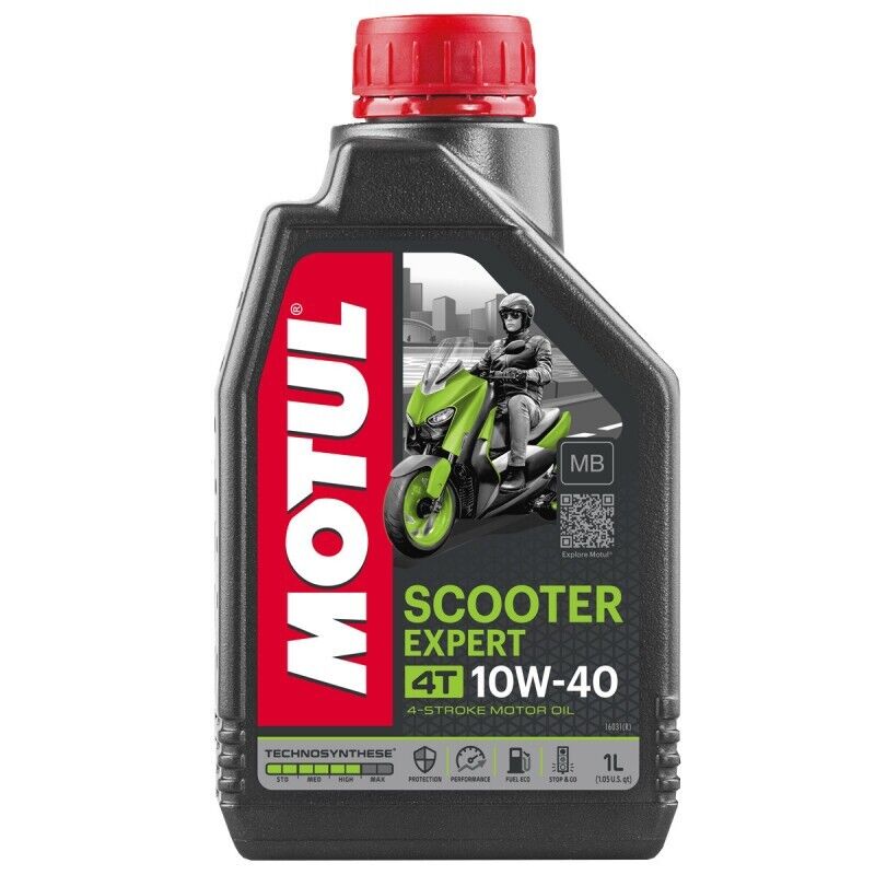 1 Lt Olio Motore Moto Motul Scooter Expert 4T 10W40 Technosynthese Jaso MB SM SJ