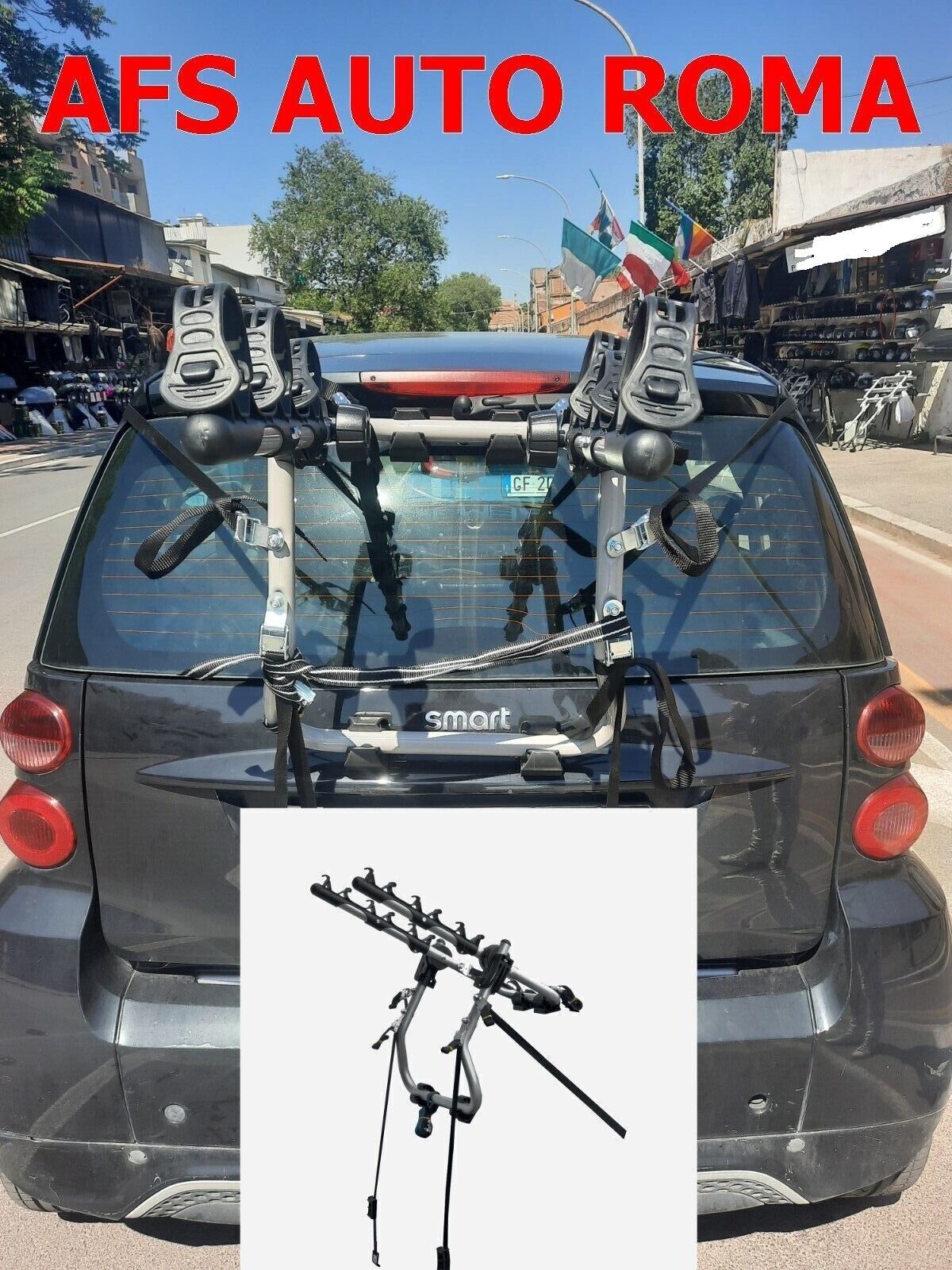 PORTABICI POSTERIORE 3 BICI PER SMART FORTWO ANNO 2001 BICI UOMO DONNA MB