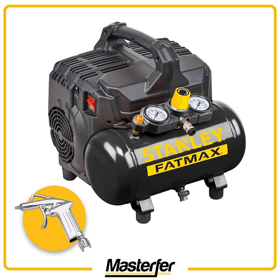 Stanley DST 101/8/6 - Compressore aria portatile molto silenzioso non lubrificat