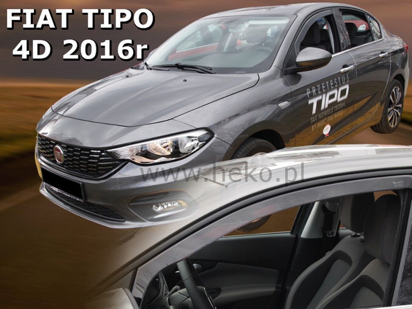SET 2 DEFLETTORI ARIA ANTITURBO ANTIVENTO per FIAT TIPO 4/5 PORTE dal 2016